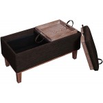 Convenience Concepts Designs4Comfort Brentwood Storage Ottoman Mocha Faux Linen Brown Trays