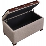 Convenience Concepts Designs4Comfort Storage Ottoman With Trays Tan Faux Linen