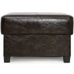 GLAXYFUR Square PU Leather Storage Ottoman Coffee Table | Black