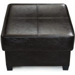 GLAXYFUR Square PU Leather Storage Ottoman Coffee Table | Black