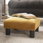Jennifer Taylor Home Jules Square Accent Footstool Ottoman Gold