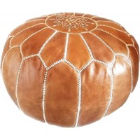 Moroccan Leather Pouf Handmade Leather Pouffe Luxury Cover Pouf Ottoman Footstool Hassock 100% Real Natural Goat Leather Unstuffed