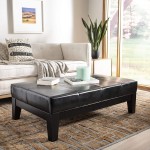 Safavieh Hudson Collection Liam Leather Cocktail Ottoman Brown
