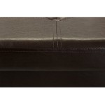 Simplify Kennedy Home Collection 30-Inch Faux Leather Folding Storage Ottoman Choco