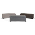 SIMPLIHOME Avalon 48 inch Wide Rectangle Lift Top Storage Ottoman Bench in Upholstered Stone Grey Faux Leather with Large Storage Space for the Living Room Entryway Bedroom Contemporary